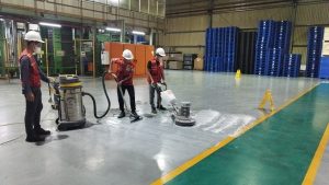 Thi công vệ sinh sàn epoxy nhà xưởng Baosteel KCN VSIP 2A - Tân Uyên - Bình Dương